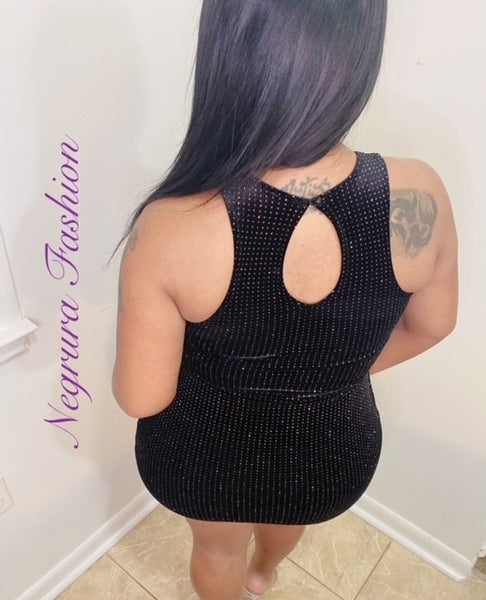 Velvet Glitter Bodycon Dress