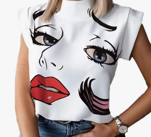 Lip Print Tops