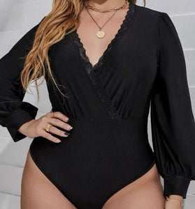 Solid Lace Bodysuit PLUS SIZE