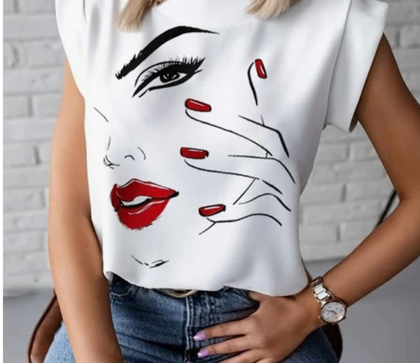 Lip Print Tops