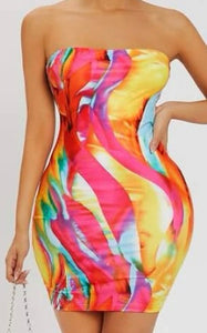 Marble Print Bodycon Dress